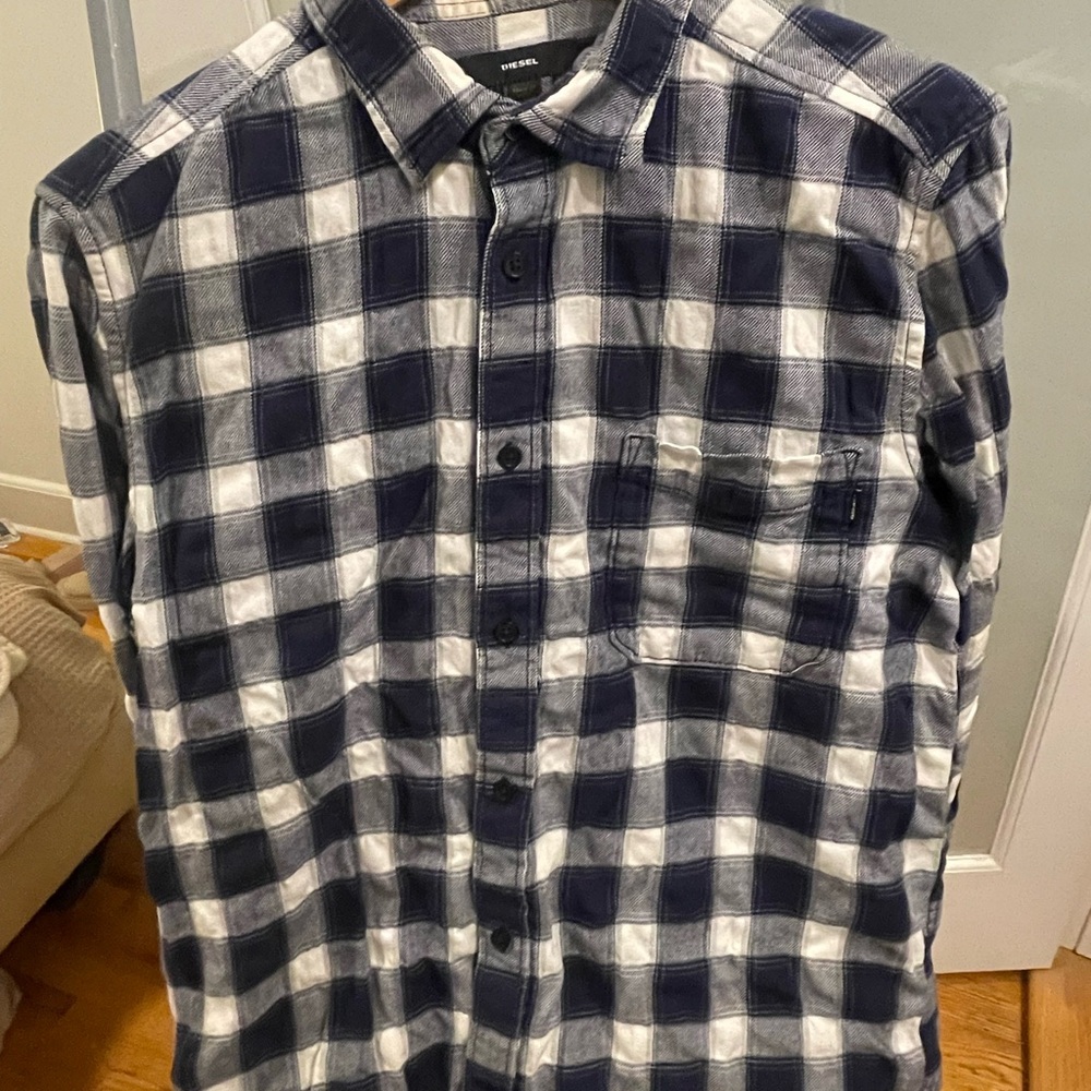 Diesel Designer Flannel Distressed Shirt